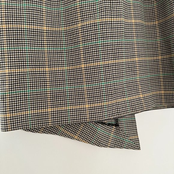 BA&SH Grena Mini Skirt Houndstooth Plaid Multicolor Wrap Style High Low Front - Picture 11 of 11